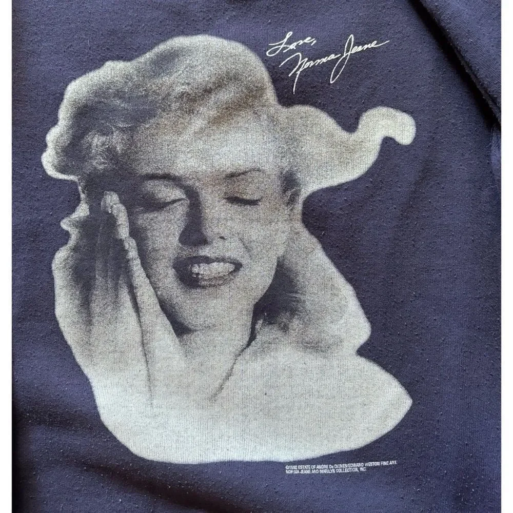 1992 Love Norma Jeane Collection Cotton Sweat-shirt Size S - Picture 4 of 8